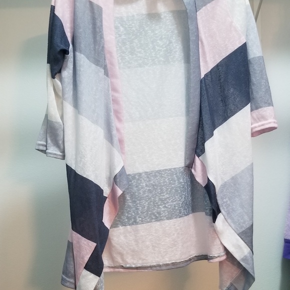 Grey white and pink light wieght cardigan - Picture 1 of 3